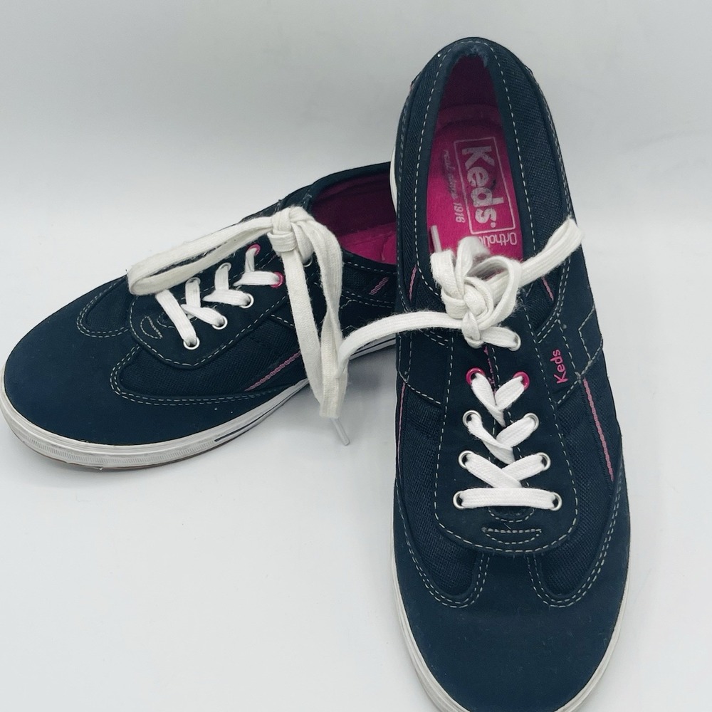 Keds Ortholite Craze T-Toe Navy Blue Canvas Womens Sneakers Size 8